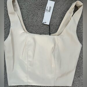 NWT LBLC the Label Ivory Sleeveless Blouse